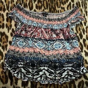 Timing Multi Colored Off Shouldered Blouse
